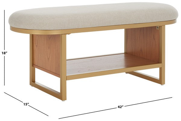 IONA OPEN SHELF BENCH W/ CUSHION