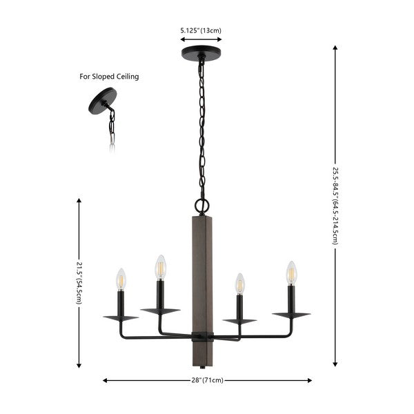 OAKLY 4LT 24 INCH CHANDELIER