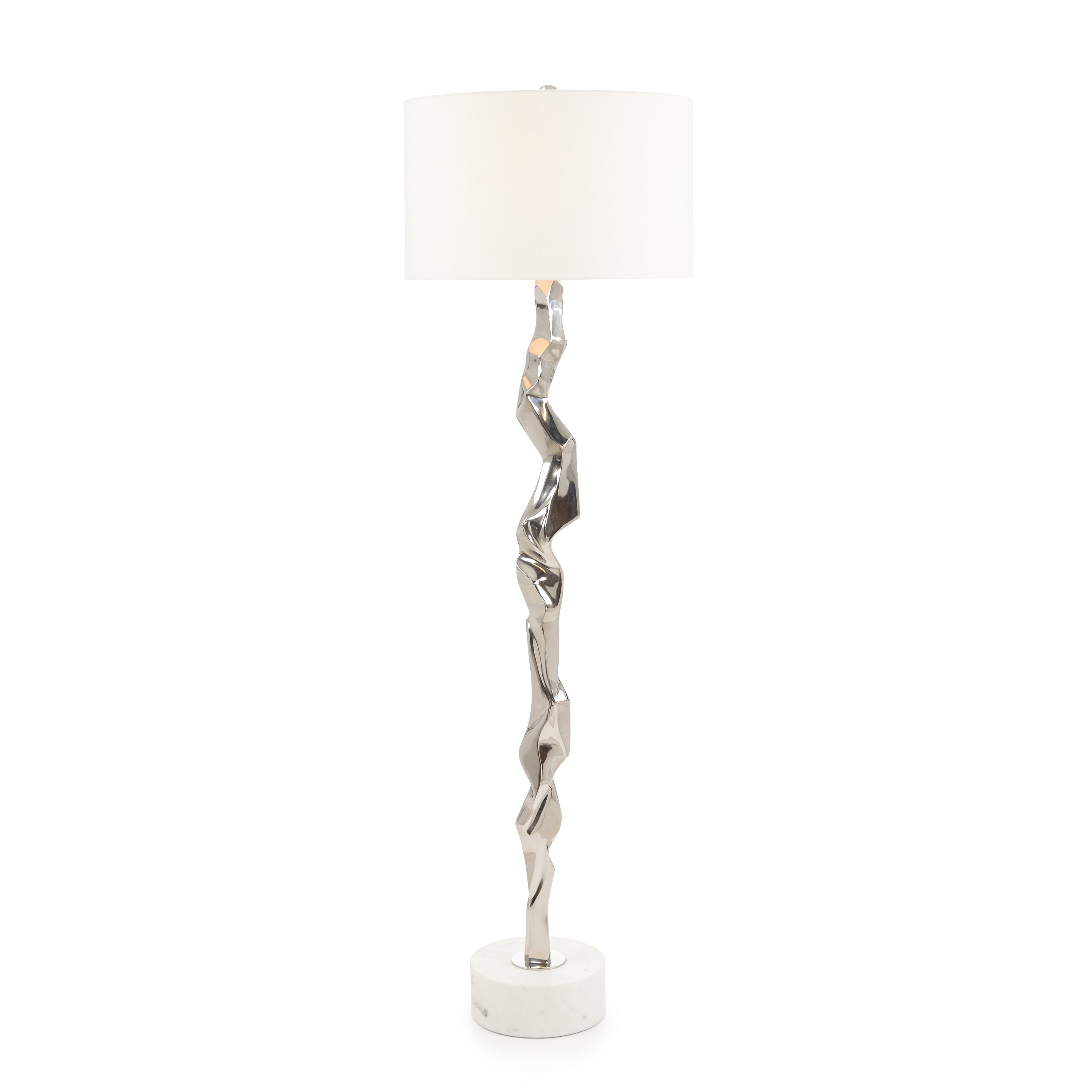 Polished Nickel Geometric Floor Lamp