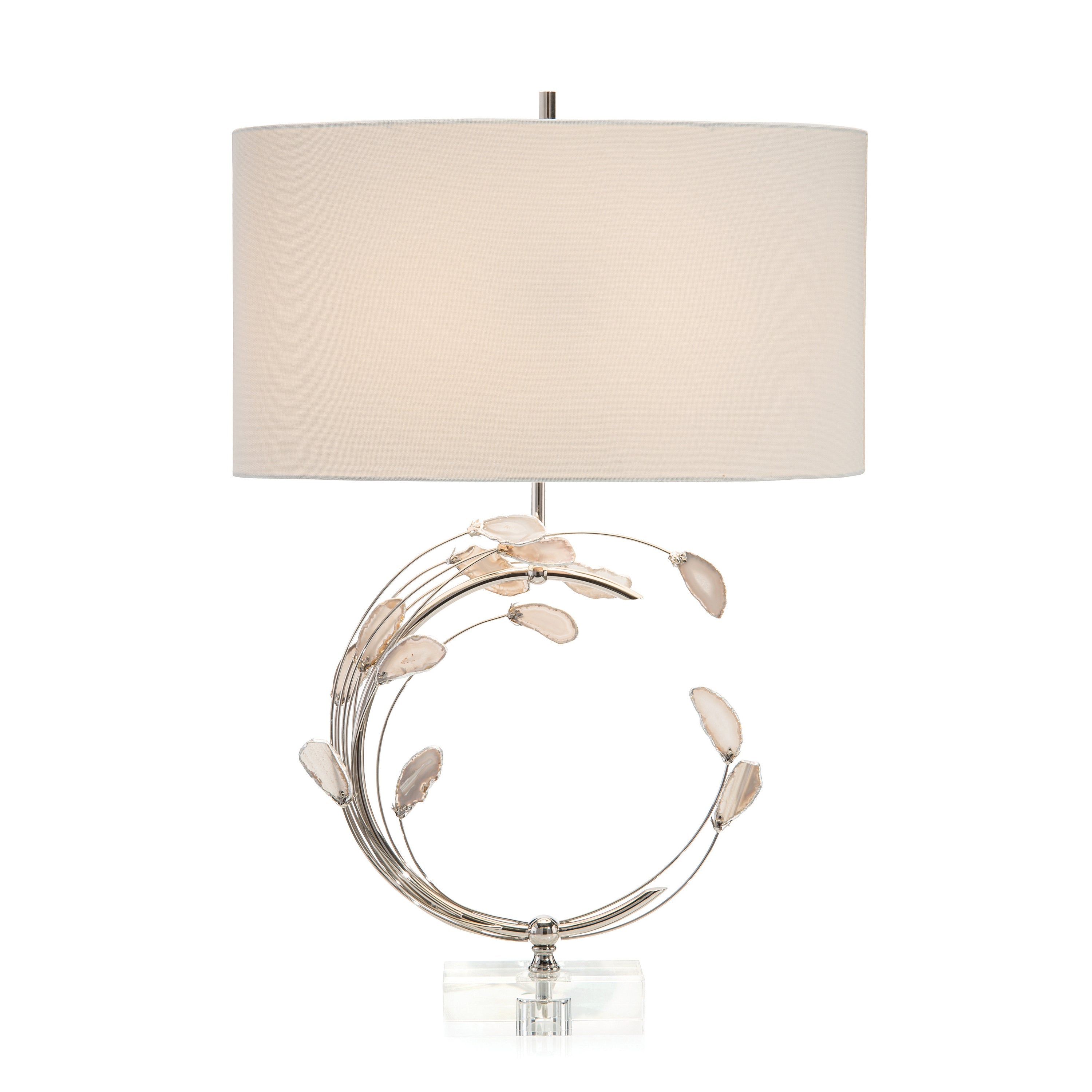 Swirling Agates In Silver Table Lamp