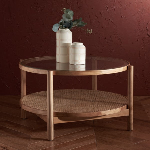 KARYNA RATTAN AND GLASS COFFEE TABLE