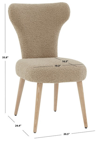 BRANDIETTA FAUX SHEARLING DINING CHAIR