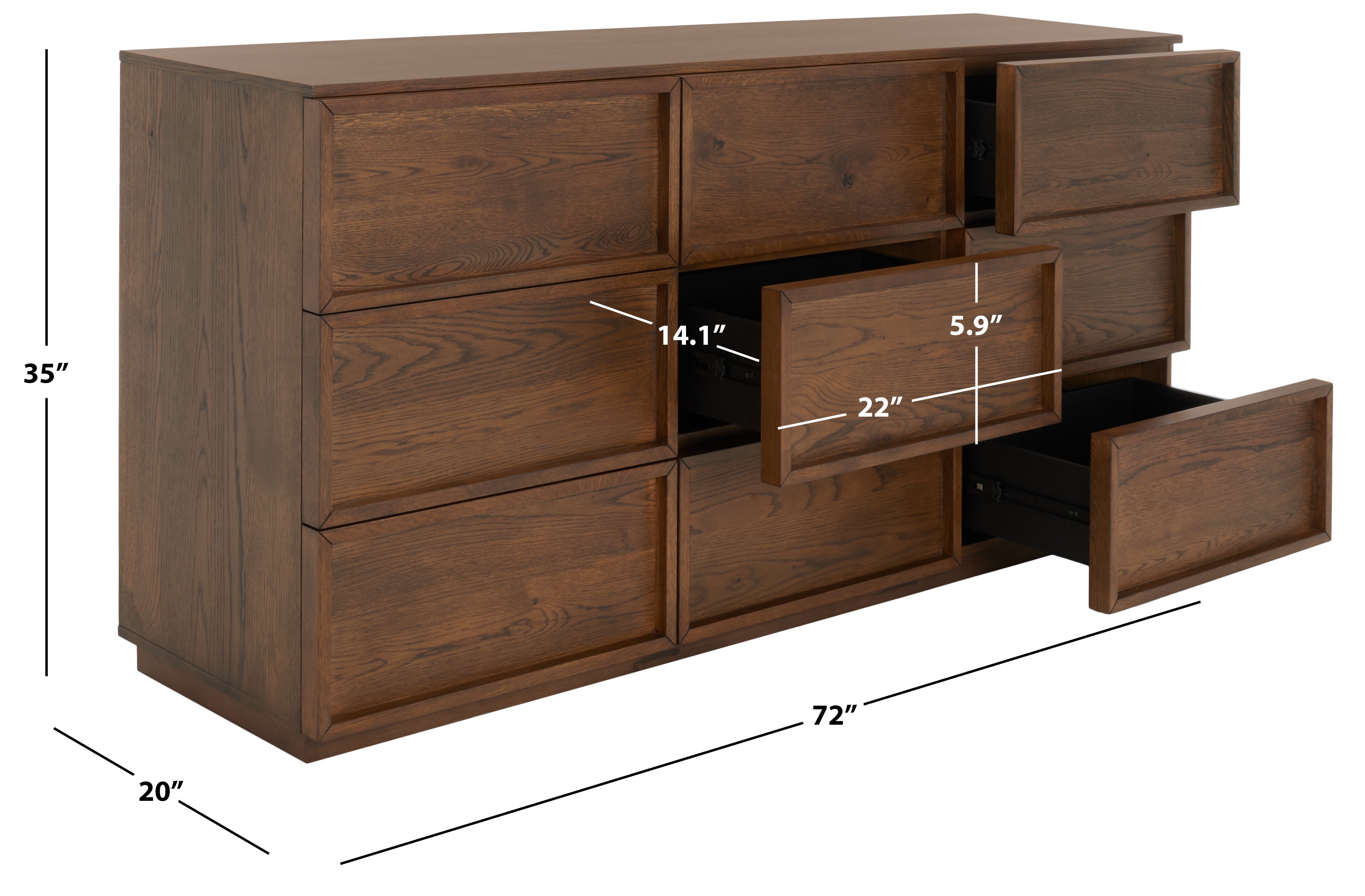 ZEUS 9 DRAWER DRESSER