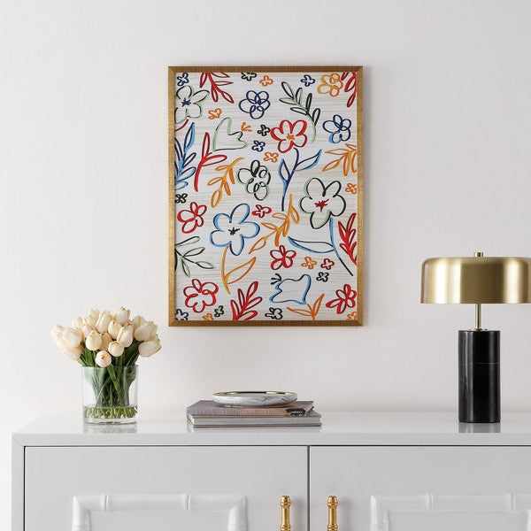 FLOWER PARADE FRAMED WALL ART