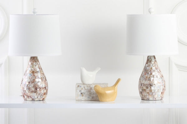 LAURALIE 20.5 POLLICI H AVORY CAPIZ SHELL LAMP (SET DI 2).