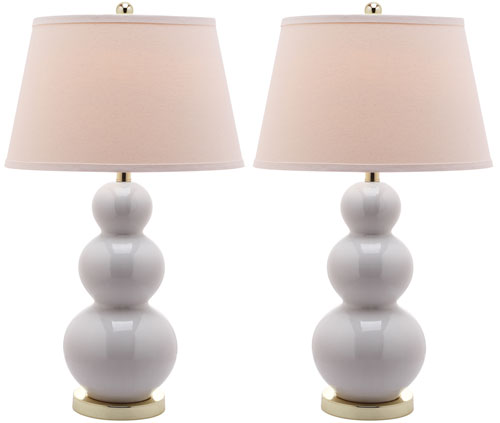 PAMELA 28 INCH H TRIPLE GOURD CERAMIC LAMP (SET OF 2)