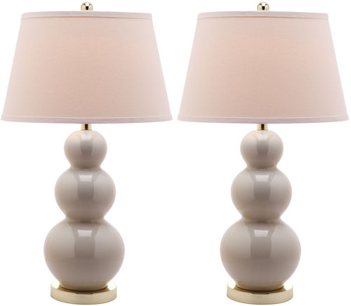 PAMELA 28 INCH H TRIPLE GOURD CERAMIC LAMP (SET OF 2)