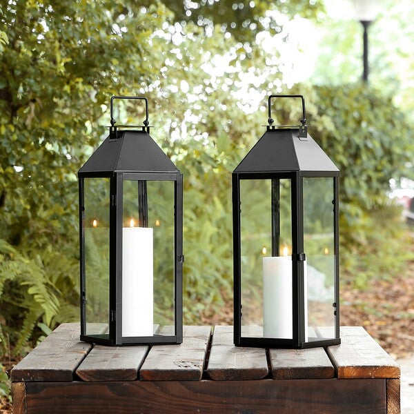 RUANE IRON/GLASS OUTDOOR LANTERN, SET OF 2